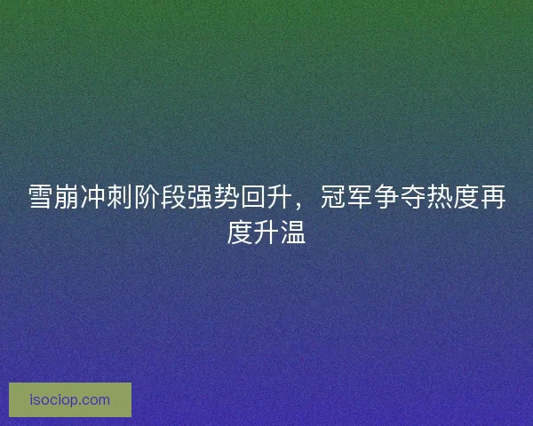 雪崩冲刺阶段强势回升，冠军争夺热度再度升温