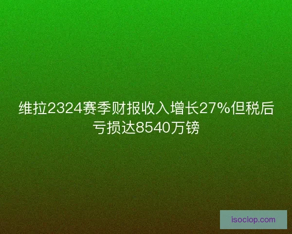 维拉2324赛季财报收入增长27%但税后亏损达8540万镑