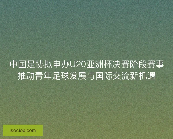 中国足协拟申办U20亚洲杯决赛阶段赛事推动青年足球发展与国际交流新机遇