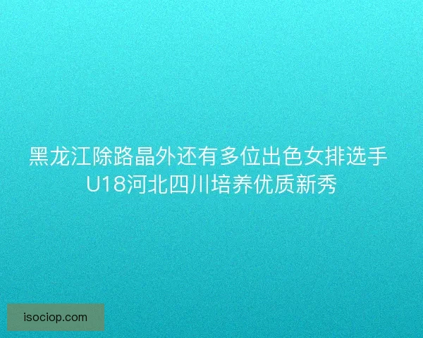 黑龙江除路晶外还有多位出色女排选手 U18河北四川培养优质新秀